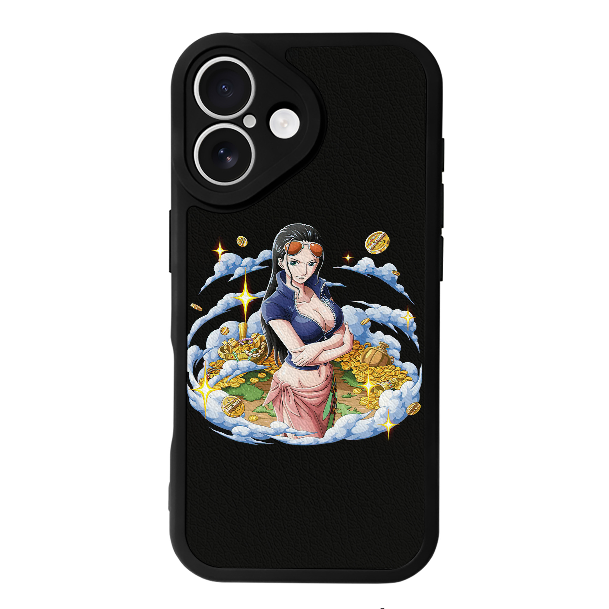 （画像用） ワンピース ニコ・ロビン ONE PIECE Nico Robin 【iPhone 16シリーズ対応】シリコンスマホケース（レザー調） 材質：シリコン